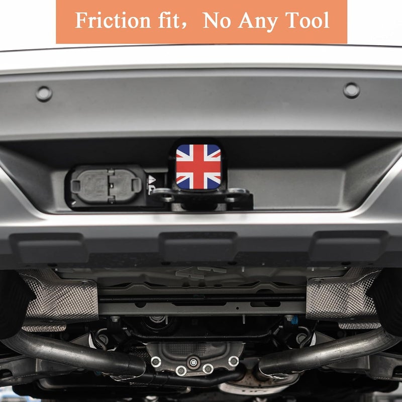 Tnomchey United Kingdom Flag Towing Cover Blue Red White UK Flag England Great Britain Patriotic Sturdy Rubber Tow Hitch Cover Insert Receiver Tube Cover Cap Fit for 2 Inch Hitch Receivers - Image 5